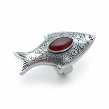 Aqeeq Stone Fish Ring – Handcarved pashtun Ring- Afghan kuchi jewelry-  Size 7