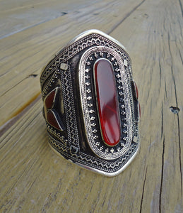 Aqeeq Bracelet- Afghan Aqeeq Bracelet- Ethnic bohemian bracelet- Pakistani jewelry- Afghan jewelry- Silver Aqeeq jewelry- Statement bracelet
