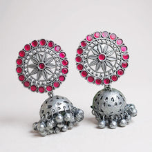 Jhumka earrings Stone Studded Dangle Earrings: Sterling Silver Kundan Jhumka Style
