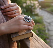 Aqeeq  ring- carnelian jewelry -Navajo style-Aqiq stone