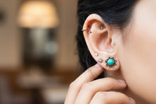 Jhumka earrings Turquoise Stud Earrings: Afghan Silver Coin, Boho Ethnic Jewelry