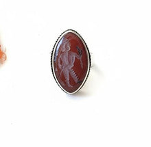 Aqeeq ring- Yemeni Aqiq Tribal Ring- Antique Red Carnelian ring-