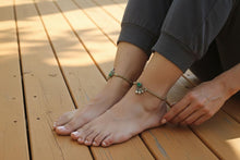 Gold Anklets – Green onyx anklet- Tribal Foot Jewelry