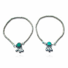 Gold Anklets – Green onyx anklet- Tribal Foot Jewelry