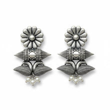 Jhumka earrings- indian earrings- Dual tone silver earring- Ethnic jewelry