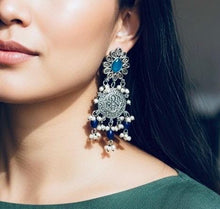 Indian lapis earrings- Large Blue Jhumka- kundan jewelry