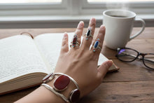 Vintage Maroon aqeeq cuff bracelet, Afghan kuchi jewelry- Carnelian stone
