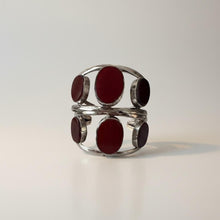 Vintage Maroon aqeeq cuff bracelet, Afghan kuchi jewelry- Carnelian stone