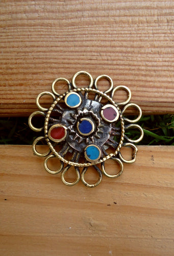 Vintage Kuchi Ring: Afghan Tribal Coin Silver Jewelry, Size 8