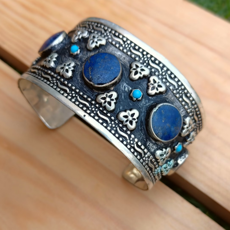 Timeless Cuff Lapis and Turquoise