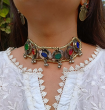 Coin necklace- Kuchi necklace- Lapis necklace- Tribal necklace- Boho necklace-  Belly dance jewelry- Afghan jewelry- Afghan kuchi jewelry