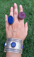 Tuareg Lapis  cuff bracelet- Tribal afghan jewelry- Vintage jewelry- Ethnic tribe jewelry- Turquoise stone- Stone jewelry
