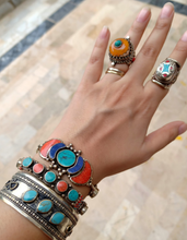 Turquoise bracelet- stacking cuff bracelet- Tribal stacking cuff bracelet- adjustable cuff bracelet- Bohemian jewelry- Ethnic bracelet