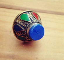Turquoise ring- Afghani Tribal  Ring. Turquoise Tribal Ring- Afghan Turquoise Antelope ring- Turquoise ring- statement ring- Afghan ring