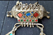 Silver Yemeni Bedouin Tribal Jewelry - Large Prayer Box Amulet Necklace- ethnic silver beads, tribal bedouin necklace, tribal jewelry