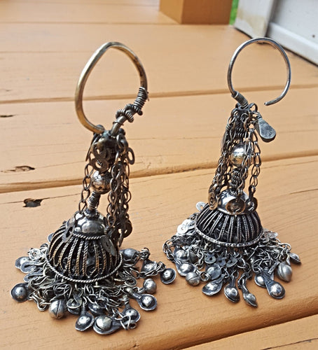 FREE Shipping Dome Jhumki Kuchi Dangle Ear Jewelry Pair- Afghan Jewelry- Dangle earrings- Stone Earrings- Dome earrings. Ghongro dangles