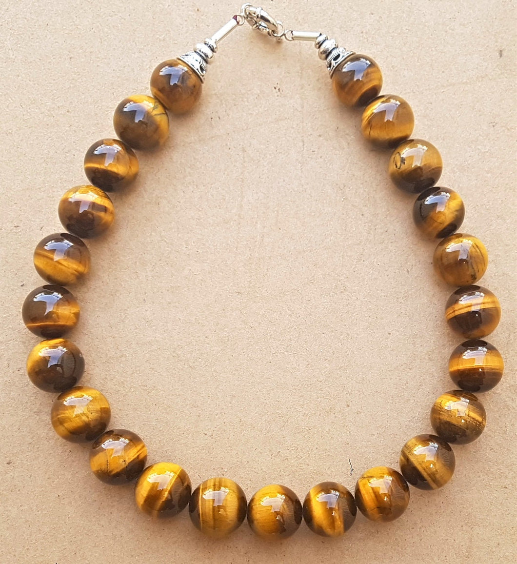 Yellow amber necklace- Amber Gemstone necklace.Semi precious Jewelry.Handmade  Necklace.Mountain agate necklace.Bohemian Bead Necklace.