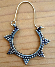 Tribal earring- Boho earrings-Hoop earrings- Dangle earrings- Silver earring- Large hoops- Star earring- gypsy jewelry- Crescent earring