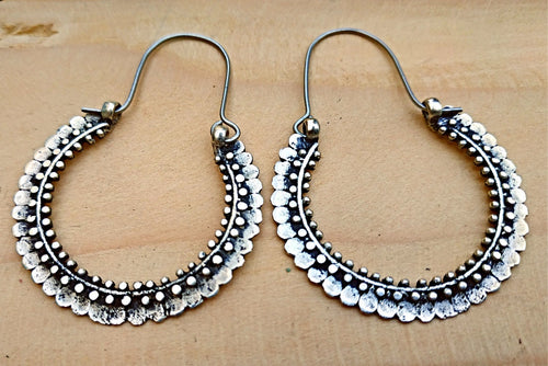 Boho earrings-Hoop earrings- Dangle earrings- Tribal earrings- Large hoops- Earrings- Jewelry- gypsy jewelry- Bedouin jewelry