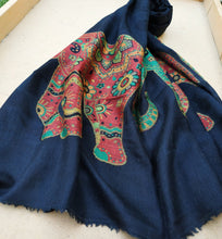 Elephant Scarf- Cashmere Wrap- Cashemere shawl-Cashmere scarf- Printed Cashmere scarf-Hand weaved scarf- winter cashmere shawl- Winter scarf
