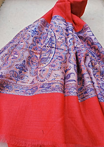 Red Cashmere Wrap- Pure Pashmina shawl-Cashmere scarf- Printed Cashmere scarf- Cashmere shawl- Warm winter cashmere shawl- Winter shawl