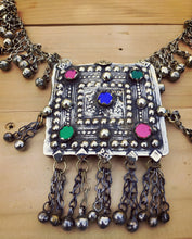 Vintage Afghan Turquoise necklace- Old kuchi jewelry- Tribal jewelry- Bohemian jewelry- Statement necklace- Turquoise stone- Turquoise