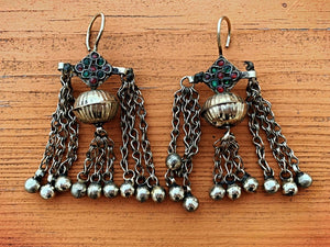 Afghan coin earrings. bohemian earrings. long dangle earrings. statement earrings. boho earrings. ethnic jewelry