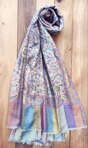 Cashmere Wrap- Pure Pashmina shawl-Cashmere scarf- Printed Cashmere scarf- Rangoli Cashmere shawl- Warm winter cashmere shawl- Winter shawl