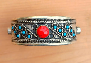 Coral bracelet- stacking cuff bracelet- Tribal stacking cuff bracelet- adjustable cuff bracelet- Bohemian jewelry- Ethnic bracelet