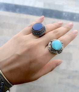 Turquoise ring- Afghani Tribal  Ring. Turquoise Tribal Ring- Afghan Turquoise Antelope ring- Turquoise ring- statement ring- Afghan ring