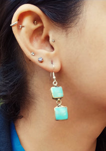 Turquoise earrings- Afghan kuchi earrings- Bohemian turquoise earrings- Everyday earrings- Casual earrings