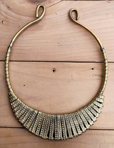 Collar necklace- Gold necklace- Statement necklace- Double sided necklace- Torc necklace- Boho necklace- bib necklace- Afghan necklace-