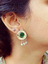Stud earrings- Coin earrings- Afghan silver coin jewelry- Silver dangle earrings- Ethnic jewelry- Boho jewelry-  Women dangle earrings