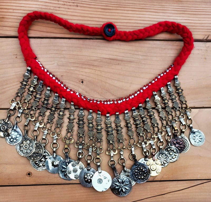 Free Shipping Antique Banjara Heavy Tribal Gypsy Kuchi Lambadi Tassel Necklace store