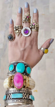 Turquoise jewelry- boho bracelet-  cuff bracelet- Tribal afghan jewelry-Vintage jewelry-Ethnic tribe jewelry- Turquoise stone- Stone jewelry