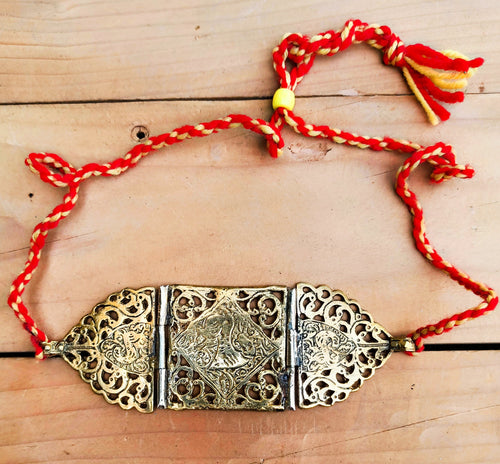 Gold choker necklace- Custom made bohemian necklace- One of a kind ethnic Pakistani necklace- Pakistani jewelry- Tribal statement necklace