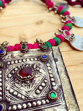 Afghan Vintage Necklace.Ethnic Tribal taweez necklace.Hand made antique jewelry.Ethnic Stone Jewelry.Tribal Gypsy Jewelry. kuchi  necklace