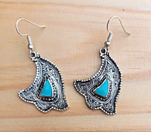 Turquoise earrings-  Afghan earrings- Rustic earrings- Afghan earring- Kuchi earring- Tribal - Bohemian earring- Stone earring