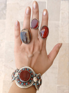 Aqeeq ring-  Yemeni Aqeeq Tribal Ring. Statement Ring. Stone Rings. Antique  Ethnic Middle eastern ring- Tribal statement ring- Aqiq ring