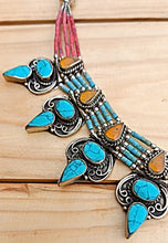 Turquoise statement necklace- Tibetan Necklace- bohemian necklace- nepali jewelry- turquoise jewelry- Turquoise necklace