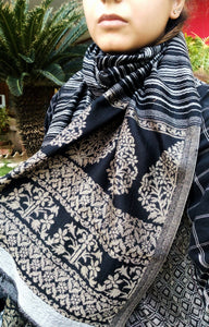 Gold & Black Cashmere Wrap- Pashmina shawl-Cashmere scarf-Hand woven Cashmere scarf-Hand weaved Cashmere shawl-cashmere shawl- Winter shawl