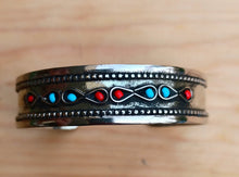 silver bracelet- stacking cuff bracelet- Tribal stacking cuff bracelet- adjustable cuff bracelet- Bohemian jewelry- Ethnic bracelet
