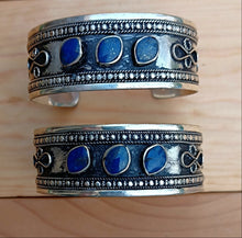 Lapis jewelry- Lapis bracelet-  cuff bracelet- Tribal afghan jewelry- Vintage jewelry- Ethnic tribe jewelry- Turquoise stone- Stone jewelry