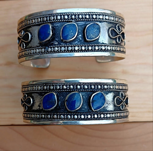 Lapis jewelry- Lapis bracelet-  cuff bracelet- Tribal afghan jewelry- Vintage jewelry- Ethnic tribe jewelry- Turquoise stone- Stone jewelry