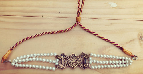 Pearl necklace- Afghan necklace- Vintage necklace- Gold beaded necklace- Tribal necklace- Kuchi necklace- Boho necklace- Statement necklace