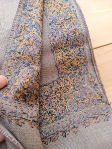 Original handweaved shawl. Vintage one of a kind embroidery shawl- embroidery warm shawl- unisex scarf