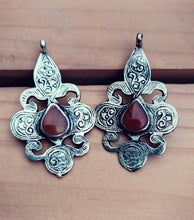 Stud earrings- Coin earrings- Afghan silver coin jewelry- Silver dangle earrings- Ethnic jewelry- Boho jewelry-  Women dangle earrings