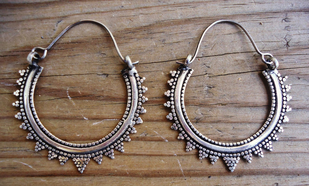 Boho earrings-Hoop earrings- Dangle earrings- Tribal earrings- Large hoops- Earrings- Jewelry- gypsy jewelry- Bedouin jewelry