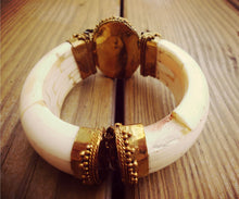 Cuff bracelet- Bone cuff Bracelet.Black Onyx bracelet- Gypsy Tribal Boho Jewelry.Ethnic Stone Bracelet.Bone Cuff